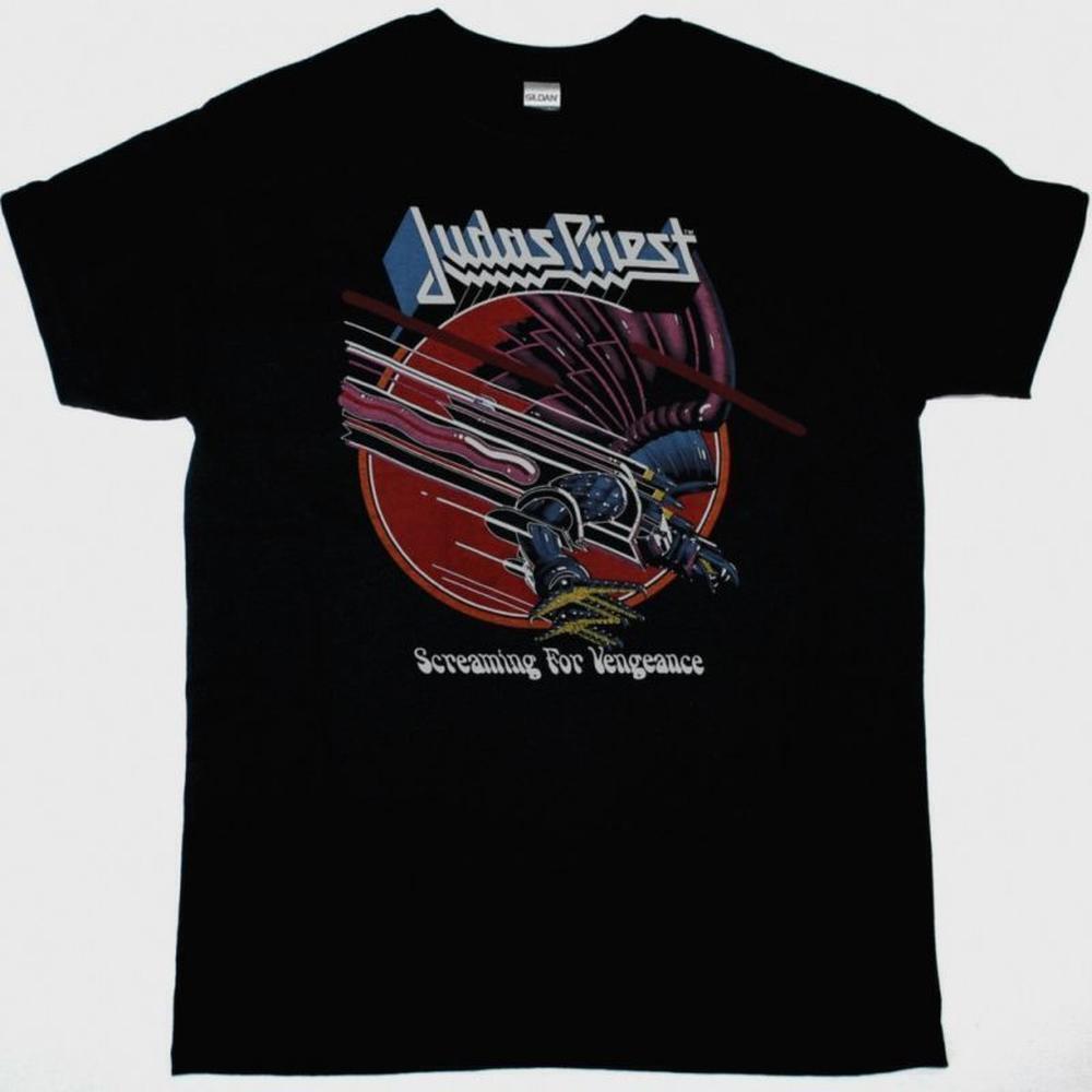 JudPriest Screaming For Vengeance World Tour Retro New Black T-Shirt